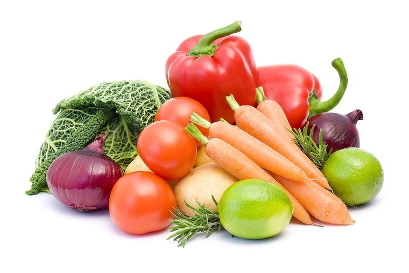 Çeşitli sebzeler - diyetin ikinci gününün diyeti 6 yaprak